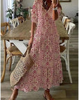 Élodie™ — Elegant velvet maxi dress with floral print