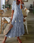 Élodie™ — Elegant velvet maxi dress with floral print