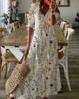 Élodie™ — Elegant velvet maxi dress with floral print