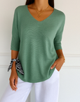 Clara | Women V Neck Short Sleeve Sweater