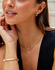 Twirled Pearl Hoop Earrings