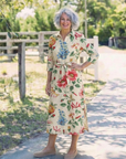 Maribel | Button Front Half Sleeve Floral Midi Dress