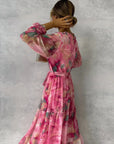 ZOEY | Vibrant floral wrap dress with flattering layered silhouette