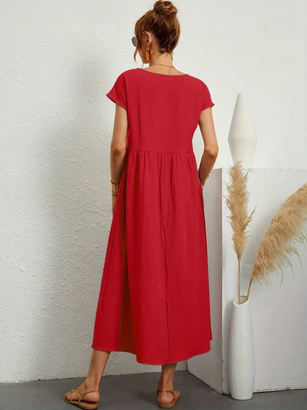 Gabrielle™ — Midi dress with timeless elegant fabric