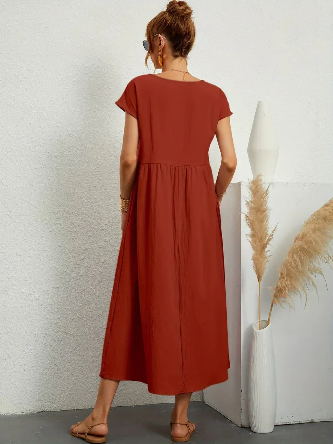 Gabrielle™ — Midi dress with timeless elegant fabric