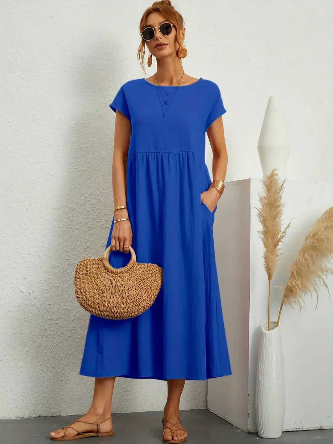 Gabrielle™ — Midi dress with timeless elegant fabric