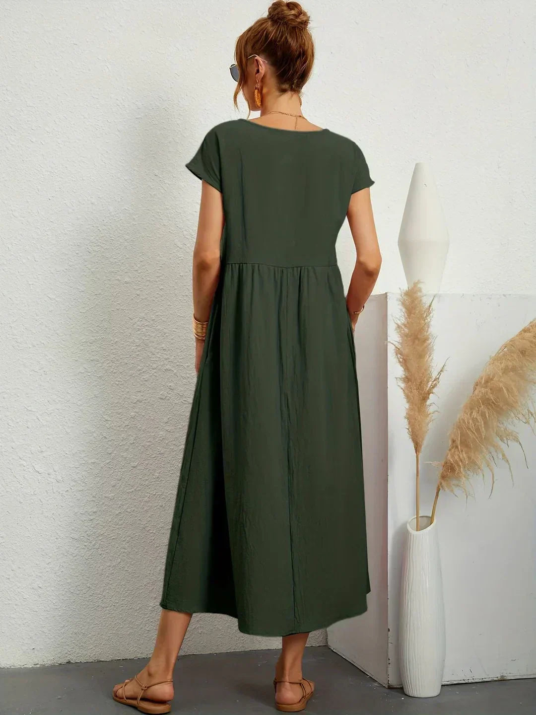 Gabrielle™ — Midi dress with timeless elegant fabric