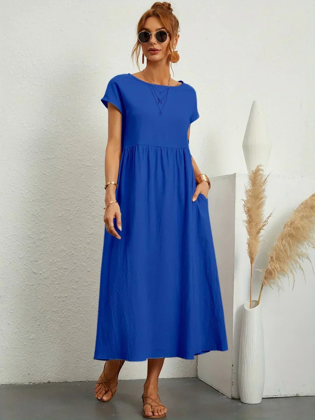 Gabrielle™ — Midi dress with timeless elegant fabric