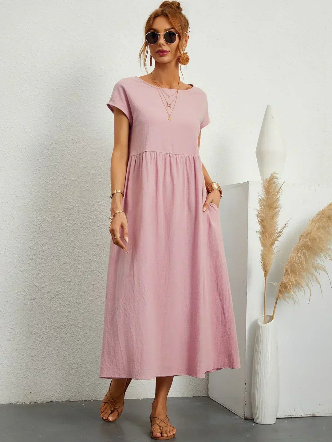 Gabrielle™ — Midi dress with timeless elegant fabric