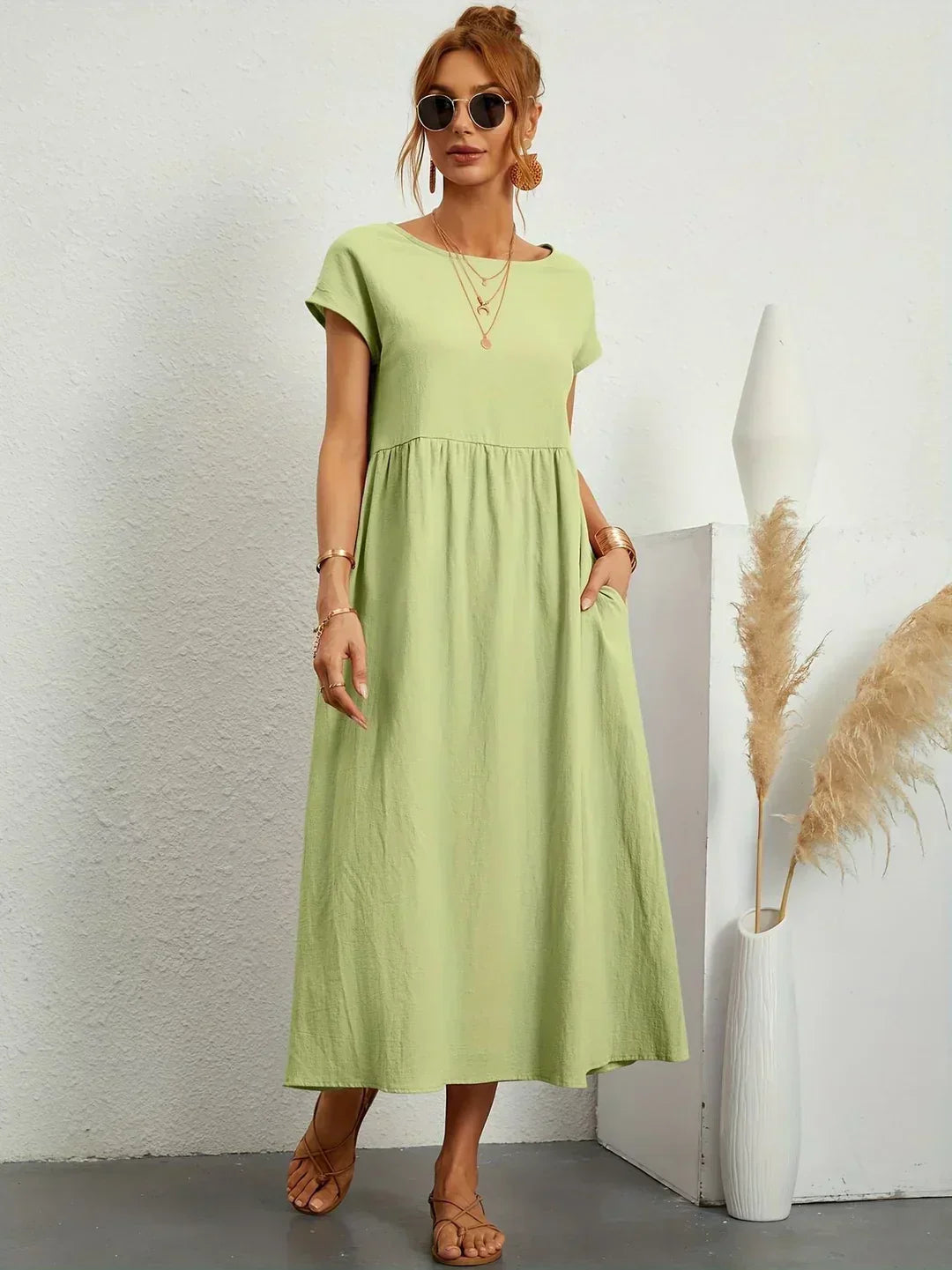 Gabrielle™ — Midi dress with timeless elegant fabric