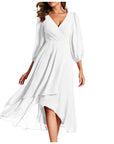 VITTORIA | Elegant dress with asymmetrical hem and flowing sleeves Refined look for any occasion