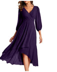 VITTORIA | Elegant dress with asymmetrical hem and flowing sleeves Refined look for any occasion