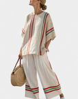 Truvane | Comfortable Boho Print Blouse & Loose-Fit Pants