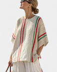 Truvane | Comfortable Boho Print Blouse & Loose-Fit Pants