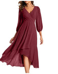 VITTORIA | Elegant dress with asymmetrical hem and flowing sleeves Refined look for any occasion