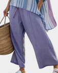 Zellora | Elegant Lavender & Sky Blue Top & Linen Pants
