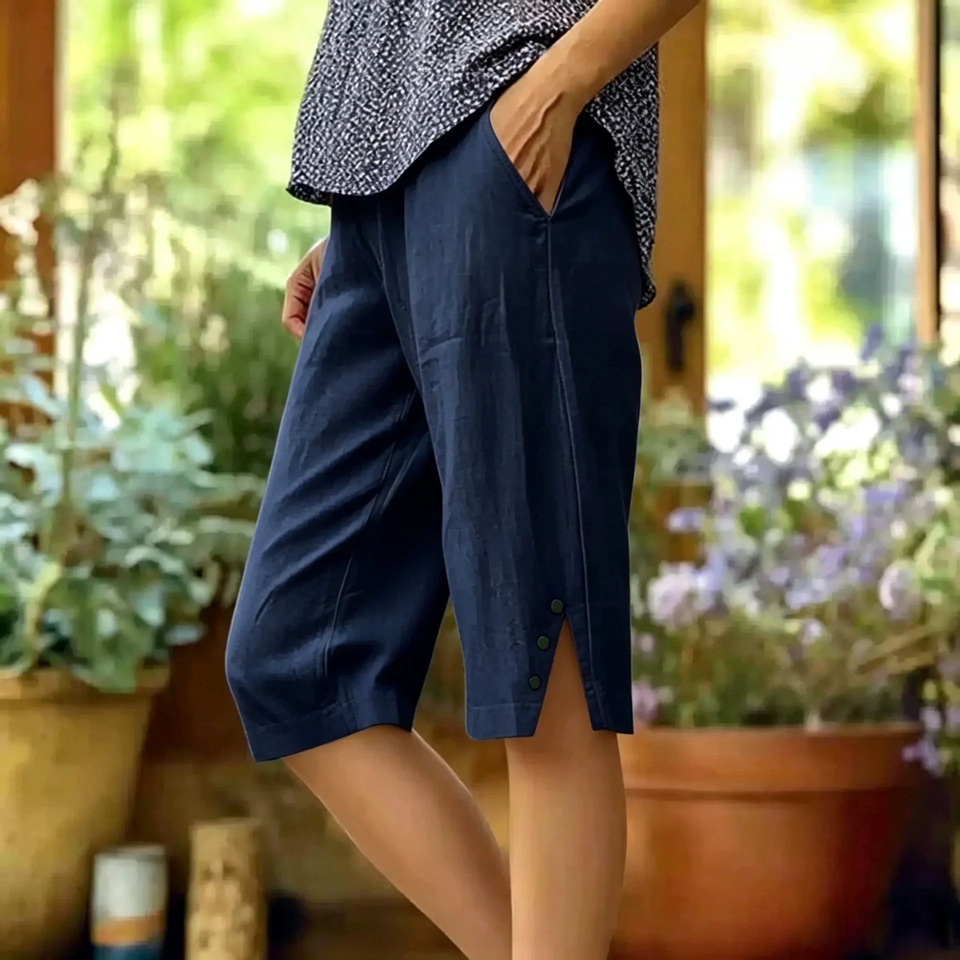 Esther - Comfortable Bermuda Shorts with Details