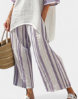 Luxmere | Comfortable Relaxed Blouse & Striped Bamboo Pants