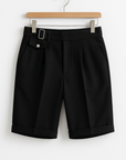 John | Men’s Pleated Tailored Shorts Side Buckles