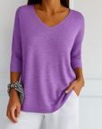 Clara | Women V Neck Short Sleeve Sweater