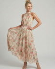 Aurelle | Halter Neck Floral Midi Dress