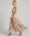 Aurelle | Halter Neck Floral Midi Dress