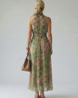 Mirelle | Gathered Halter Midi Dress