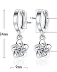Silver Earrings with Purple and White Zirconia