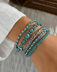 Boho bracelet set with turquoise beads