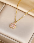Sakura Rose Romantic Necklace in Stainless Steel