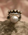 Layered Pearl Rings Set