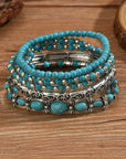 Boho bracelet set with turquoise beads