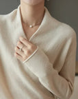 Natalie | Women’s Winter Wrap V Neck Knit Sweater