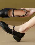 Classic Comfort Mary Janes Made Of Leather