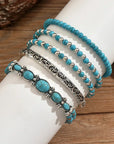 Boho bracelet set with turquoise beads