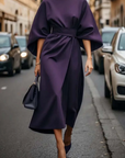 Lily | Women’s Winter Lantern Sleeve Midi Dress