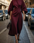 Lily | Women’s Winter Lantern Sleeve Midi Dress
