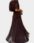 Karen | Long Floral Dress with V-Neck