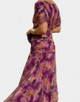 Karen | Long Floral Dress with V-Neck