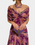Florendra | Long Floral V Neck Dress