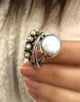 Layered Pearl Rings Set