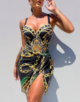 Darius – One-piece swimsuit with push-up effect and matching beach skirt