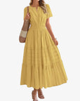 Camille | Boho A-Line Maxi Dress with V-Neck & Flowing Fit