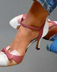 Penelope | Women Classic Bow Strap Mid Heel Pumps