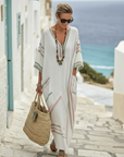 Althea | V Neck Wide Sleeve Pocket Maxi Dress