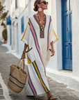 Noemi | V Neck Half Sleeve Pocket Maxi Dress