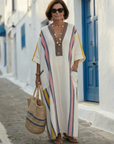 Noemi | V Neck Half Sleeve Pocket Maxi Dress