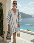 Serenella | V Neck Wide Sleeve Knee Length Dress