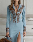 Emily | Women Long Sleeve Fringe Maxi Dress