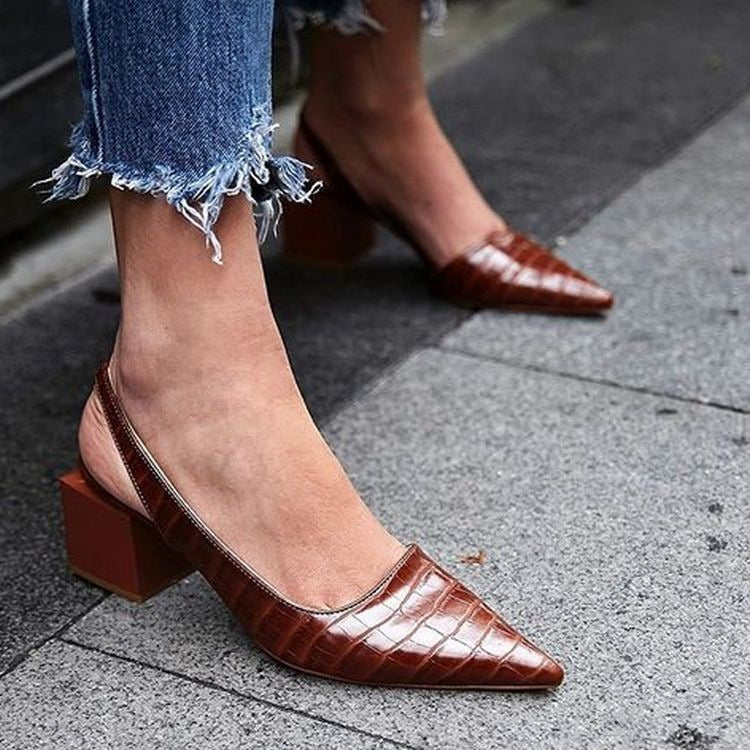 Olga - Elegant Square Heeled Shoes